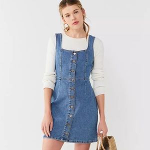 Urban Outfitters Button Down Denim Mini Overall Sleeveless Dress Size 4
